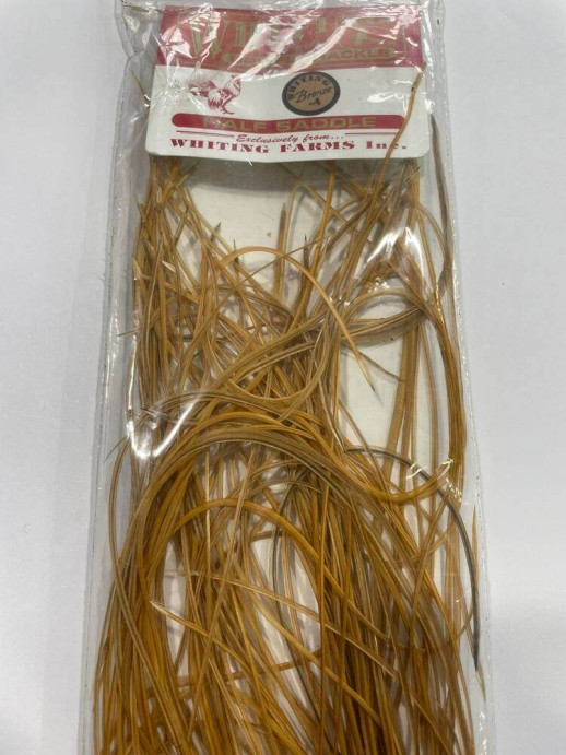 Перо петушиного седла White dyed Medium Ginger 1шт.