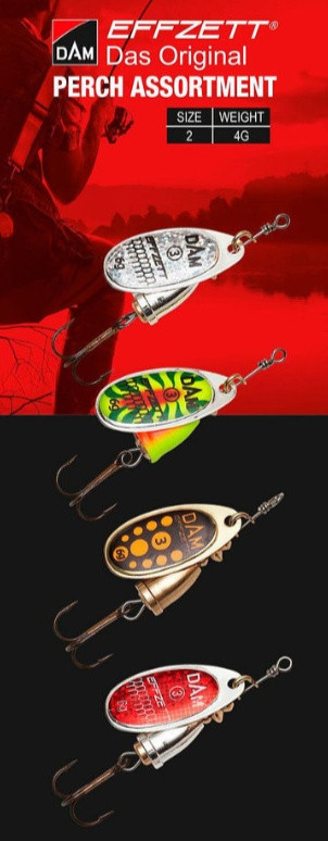 Набор блесен Effzet Spinner Assortment PERCH 4 ST.