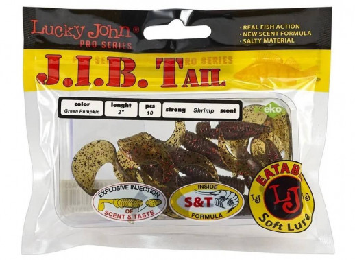 Твистеры съедобные Lucky John Pro Series J.I.B Tail 1.5" (3.8см) 15 шт