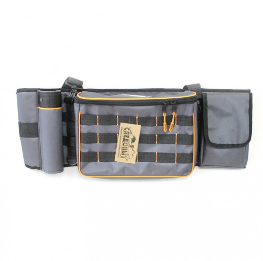 Сумка рыболовная поясная "СЛЕДОПЫТ" Fishing Belt Bag, 74х22х10 см, цв. серый, без коробок