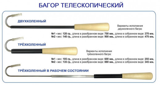 Багор Пирс телескоп 3-х коленный 600 мм