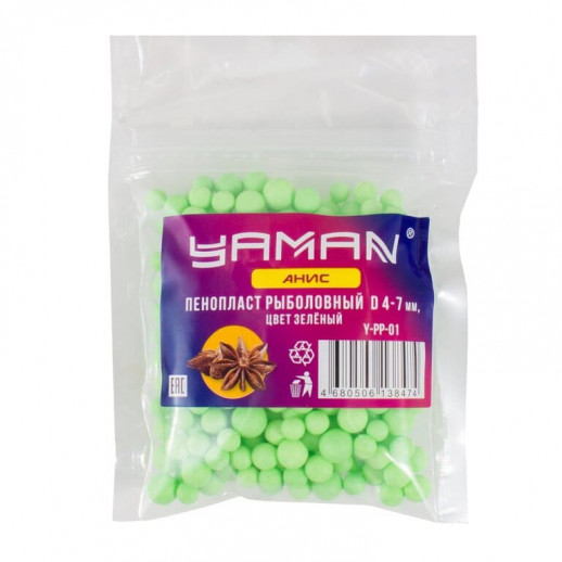Пенопласт рыболовный Yaman Тутти-фрутти, d 4-7 мм, цв. микс (уп. 250 шт)